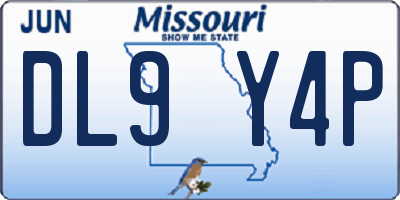 MO license plate DL9Y4P