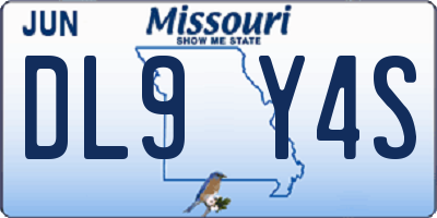 MO license plate DL9Y4S