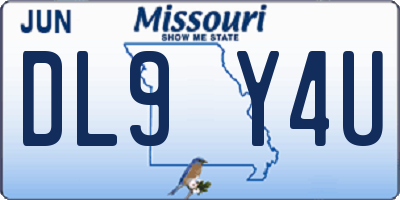 MO license plate DL9Y4U