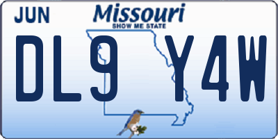 MO license plate DL9Y4W