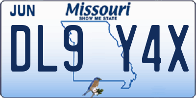 MO license plate DL9Y4X