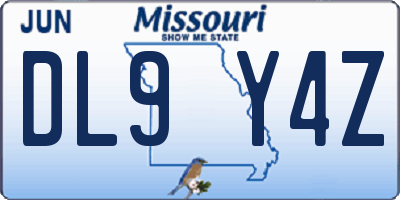 MO license plate DL9Y4Z