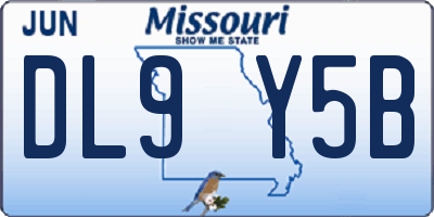 MO license plate DL9Y5B