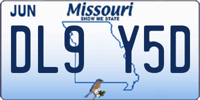MO license plate DL9Y5D