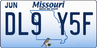 MO license plate DL9Y5F