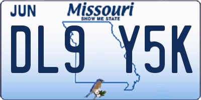 MO license plate DL9Y5K
