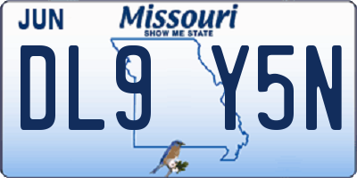 MO license plate DL9Y5N