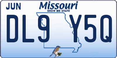 MO license plate DL9Y5Q