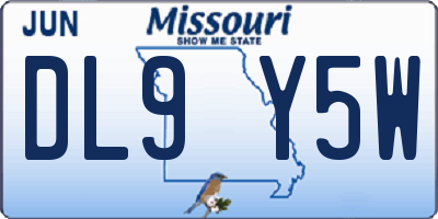 MO license plate DL9Y5W