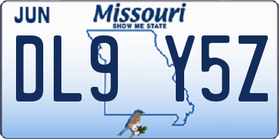 MO license plate DL9Y5Z