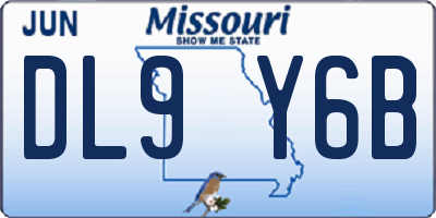 MO license plate DL9Y6B