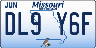 MO license plate DL9Y6F