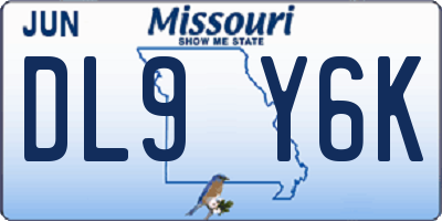 MO license plate DL9Y6K