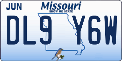 MO license plate DL9Y6W
