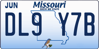 MO license plate DL9Y7B