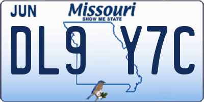 MO license plate DL9Y7C