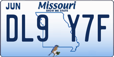 MO license plate DL9Y7F