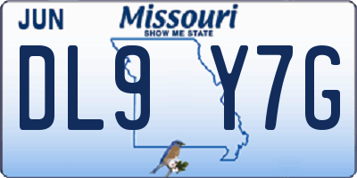MO license plate DL9Y7G