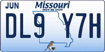 MO license plate DL9Y7H