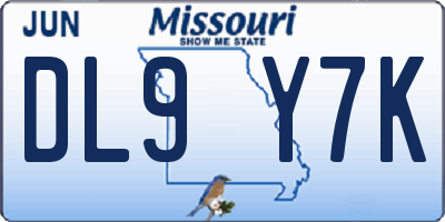 MO license plate DL9Y7K