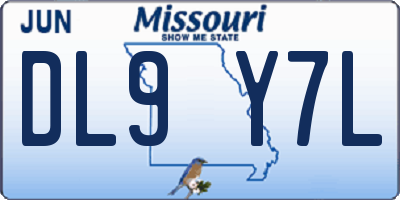 MO license plate DL9Y7L