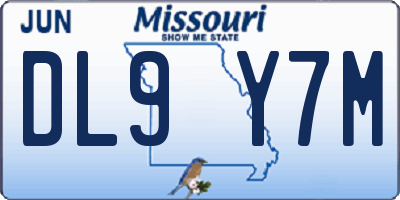 MO license plate DL9Y7M
