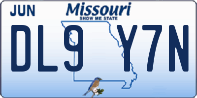 MO license plate DL9Y7N