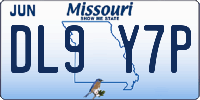 MO license plate DL9Y7P
