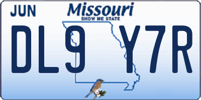 MO license plate DL9Y7R