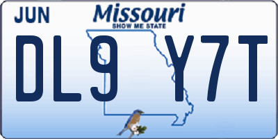 MO license plate DL9Y7T