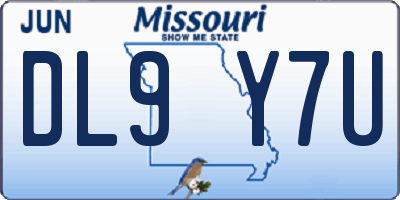 MO license plate DL9Y7U