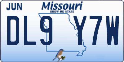 MO license plate DL9Y7W