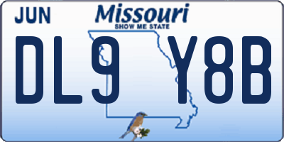 MO license plate DL9Y8B
