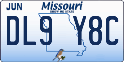 MO license plate DL9Y8C