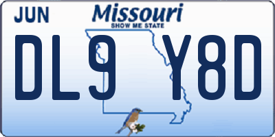 MO license plate DL9Y8D