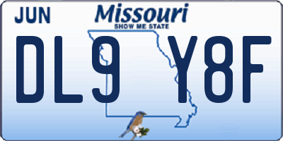 MO license plate DL9Y8F