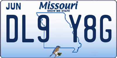 MO license plate DL9Y8G