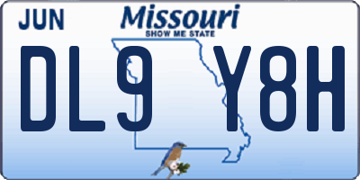 MO license plate DL9Y8H