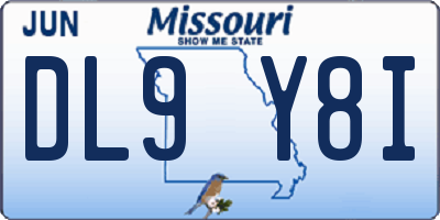 MO license plate DL9Y8I