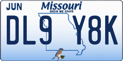 MO license plate DL9Y8K