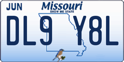 MO license plate DL9Y8L