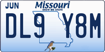 MO license plate DL9Y8M