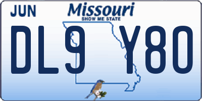 MO license plate DL9Y8O