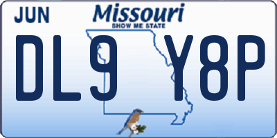 MO license plate DL9Y8P