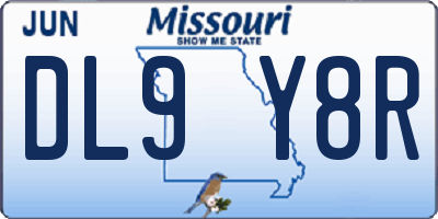 MO license plate DL9Y8R