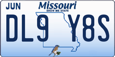 MO license plate DL9Y8S
