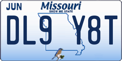 MO license plate DL9Y8T