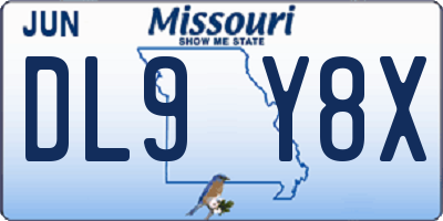 MO license plate DL9Y8X