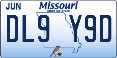 MO license plate DL9Y9D