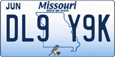 MO license plate DL9Y9K